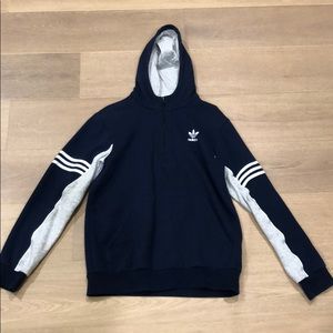 Adidas Navy blue, hoodie half zip